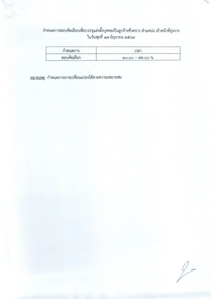  รายชื่อผู้มีสิทธิ์สอบคัดเลือก ตำแหน่ง เจ้าหน้าที่ธุรการ